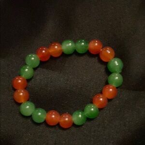 Green and Red Beaded Bracelet